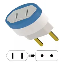 Adaptador Plugue De Tomada 2 Pinos Bipolar Americano Pino Chato Para Brasileiro Pino Redondo 5 Unidades Foto mini  2