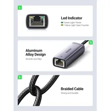 Adaptador Rede Internet Ugreen Usb C P/rj45 Ethernet Foto mini  3