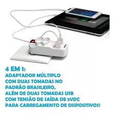 Adaptador Safeline SL6017 2 Tomada Padrão 10a Benjamim duplo com 2 portas Usb 5V 110V/220V Foto mini 4