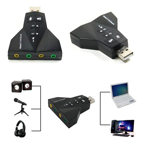 Adaptador Som Usb 7.1 | CompatÃvel Windows, Linux, Macos Foto 1