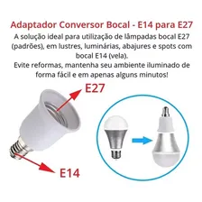 Adaptador Soquete Bocal Conversor E14 Para E27 Decorlux Foto mini 2