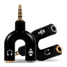 Adaptador Splitter P3 Headset Fone/microfone P2 X P3 Áudio Foto  mini 1