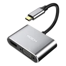 Adaptador Tipoc Para Hdmi E Vga Para 4k E 2k Rock Foto mini 1
