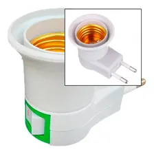 Adaptador Tomada Soquete E27 P/ Lampada Chave Desliga Foto  mini 1