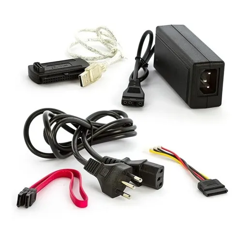 Adaptador Usb 2.0 Hd Conversor P/ Ide Sata Fonte 3 Em 1 Foto 1