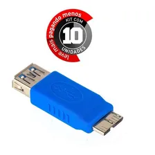 Adaptador Usb 3.0 Fêmea Para Micro Usb-b Macho - Kit Com 10 Foto mini 1