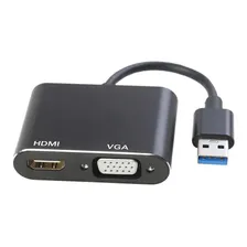 Adaptador Usb 3.0 Para Hdmi Vga Video 1080p Windows 7 8 10 Cor Preto Alloyseed Foto mini 1