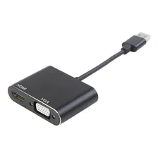 Adaptador Usb 3.0 Para Hdmi Vga Video 1080p Windows 7 8 10 Cor Preto Alloyseed Foto mini 4
