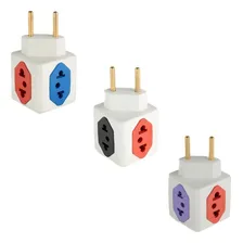 Adaptadores Tomada Cubo Colorido 4 Saídas Foto mini 4