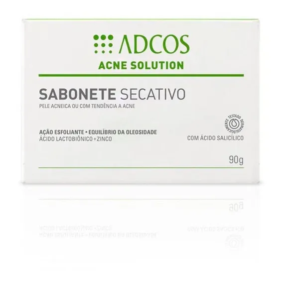 Adcos Profissional Acne Solution Sabonete Secativo 90g Tipo De Pele Mista Foto 1
