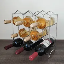 Adega Colmeia Para 8 Garrafas Vinho Cromado Suporte Bancada Foto mini 3