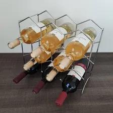 Adega Colmeia Para 8 Garrafas Vinho Cromado Suporte Bancada Foto mini 4