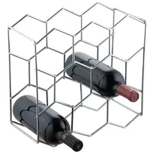 Adega Colmeia Para 8 Garrafas Vinho Cromado Suporte Bancada Foto mini 1