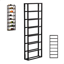 Adega Vertical Suporte Vinho Parede 8 Garrafas Preto Foto mini 1