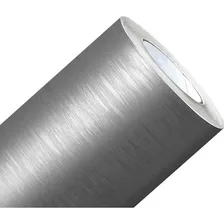 Adesivo A莽o Escovado Inox Geladeira M贸veis - 0,61x3mts Foto mini 3