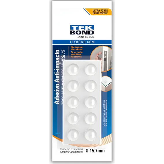 Adesivo Anti-impacto Bumper Gota Branco 10 unidades (15,7mm) Tekbond Foto 1