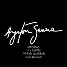 Adesivo Ayrton Senna 14cm Branco Foto mini  2