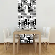 Adesivo Azulejo Cozinha Geometrica Preto Branco 10x10 200un Foto mini  3
