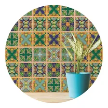 Adesivo Azulejo Hidráulico Português 15x15cm 36un - 0,81 M2 Cor Outono Foto  mini 1