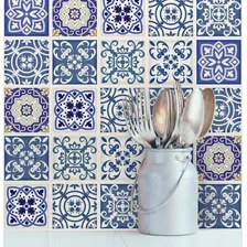 Adesivo Azulejo Ladrilho 10x10 Cm 50un Azul Royal Foto mini 2