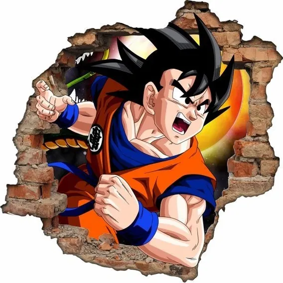 Adesivo Buraco 3d Parede Infantil 65x65cm Cor Goku01 Foto 1