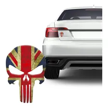 Adesivo Caveira Justiceiro Resinado Inglaterra Envelhecida Foto  mini 1