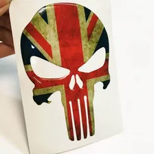 Adesivo Caveira Justiceiro Resinado Inglaterra Envelhecida Foto mini  3