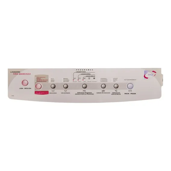 Adesivo D Painel Lavadora Bwt08a Tira Manchas Advantech Wash Foto 1