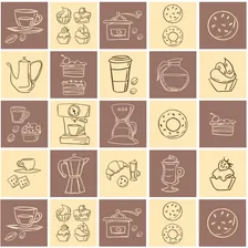 Adesivo De Azulejo Cozinha Hora Do Café 20x20cm Com 48un Cor Marrom Foto mini 3