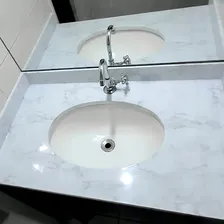 Adesivo De Mármore Para Envelopamento Pia Cozinha Banheiro Cor Adesivo Mármore Lunare Brilho Foto mini 2