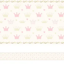 Adesivo De Parede Faixa Decorativa Infantil Coroa 6m X 15cm Cor Rosa Foto mini  3