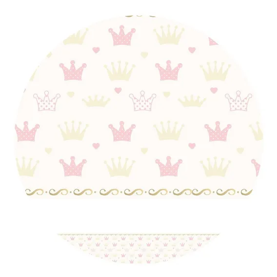 Adesivo De Parede Faixa Decorativa Infantil Coroa 6m X 15cm Cor Rosa Foto 1