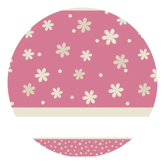 Adesivo De Parede Faixa Decorativa Infantil Floral 6m X 15cm Cor Rosa Foto 1