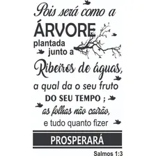Adesivo De Parede Frases Bíblicas Salmo 1:3 Em Vinil 95x45cm Foto mini 3
