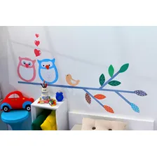 Adesivo De Parede Infantil - Coruja E Gato ( Kit 02 Temas) Foto mini 1