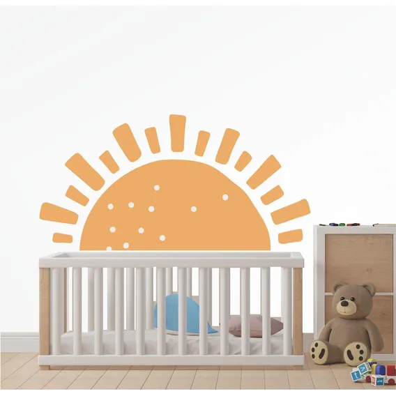 Adesivo De Parede Infantil Meio Sol Boho 1,15x55cm Foto 1