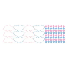 Adesivo De Parede Nuvens E Estrelas Rosa E Azul Cor Azul E Rosa Foto mini 2