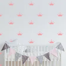 Adesivo De Parede Quarto Infantil Coroa Cor Rosa Foto mini  3