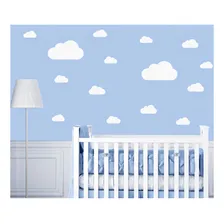 Adesivo De Parede Quarto Nuvens Infantil / Bebe 24 Nuvens Cor Branco Foto  mini 1