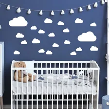 Adesivo De Parede Quarto Nuvens Infantil / Bebe 24 Nuvens Cor Branco Foto mini  3