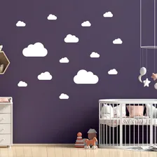 Adesivo De Parede Quarto Nuvens Infantil / Bebe 24 Nuvens Cor Branco Foto mini 4