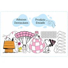 Adesivo De Parede Snoopy Paraquedas Casinha Cor Rosa Foto mini  3