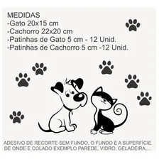 Adesivo De Pet Shop Gato E Cachorro 24 Patas Patinhas Cor Preto Foto mini 2