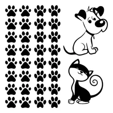 Adesivo De Pet Shop Gato E Cachorro 24 Patas Patinhas Cor Preto Foto mini 1