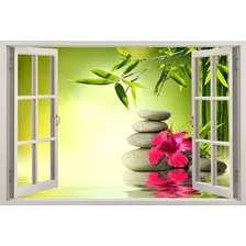 Adesivo Decoração De Parede Janela Acupuntura Pedra Hume 3d Cor Colorido Foto mini 1