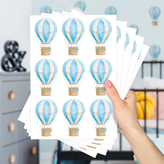 Adesivo Decorativo Balões Azuis Quarto Menino Autocolante Foto 1