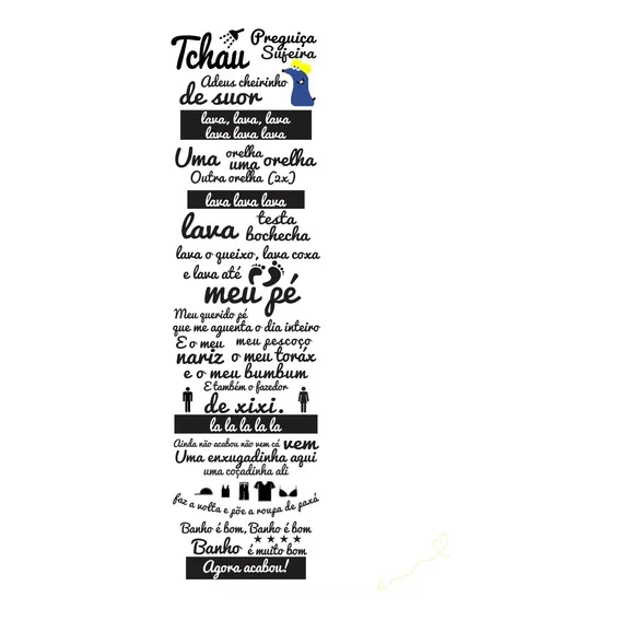 Adesivo Decorativo Box Música Ratinho Ratimbum 45x150cm Cor Preto Foto 1