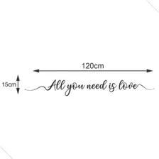 Adesivo Decorativo De Parede Frase All You Need Is Love Cor Preto Foto  mini 1