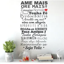 Adesivo Decorativo De Parede Frase Ame Mais Ore Mais Amigos Foto mini 1