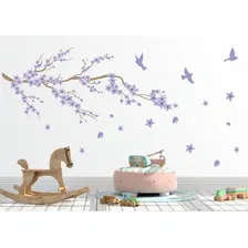 Adesivo Decorativo De Parede Galho De Cerejeira Lilás Foto  mini 1